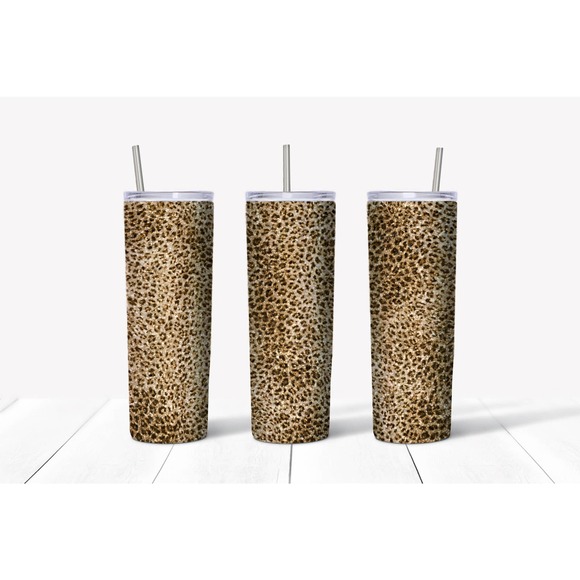 Bronze Leopard Stainless Steel Double Wall Tumbler 20 oz - Picture 1 of 5